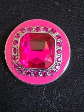 STYLE DOTS 30MM Pink Crystal & Enamel Statement Snap - Women's Fashion Jewelry